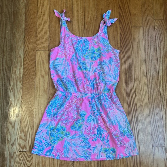 Lilly Pulitzer Girls Sundari Cotton Dress Only in Prosecco Pink Large - Picture 2 of 5